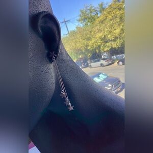 Elegant Silver Star Drop Earrings